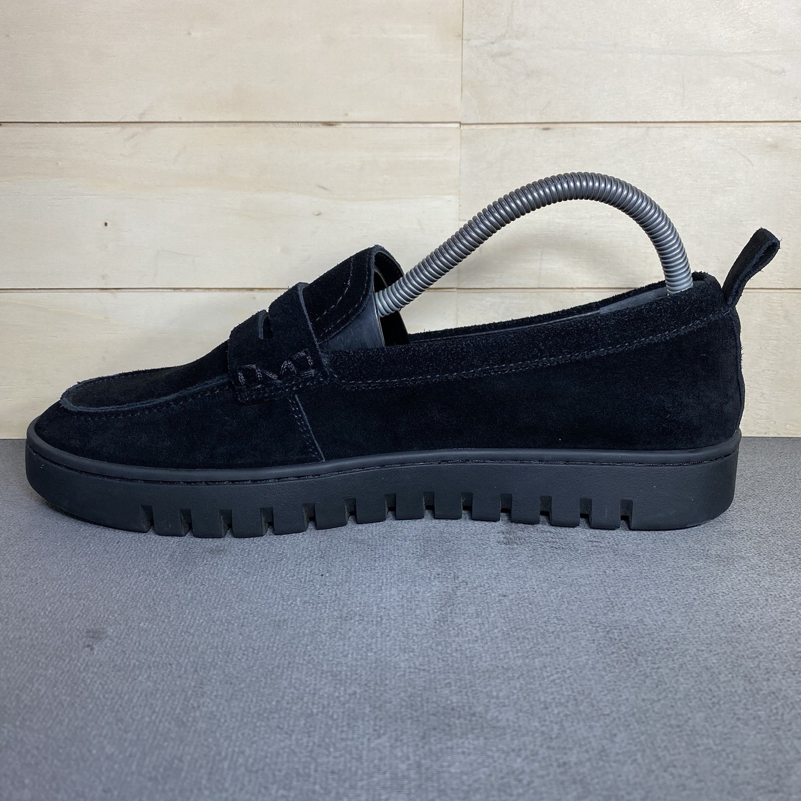 Vionic Uptown Loafers Black Suede Womens Size 9 Orthopedic Shoes SlipOns G2U