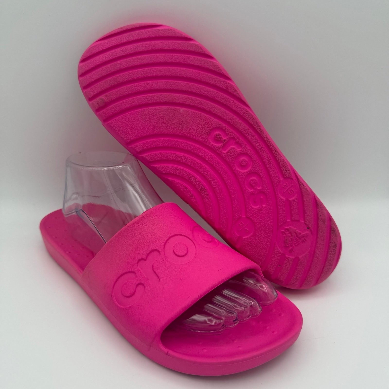 UNISEX Crocs Vibrant Pink Crush Slip-On Slide Sandals Size 8 Men’s 10 Women’s