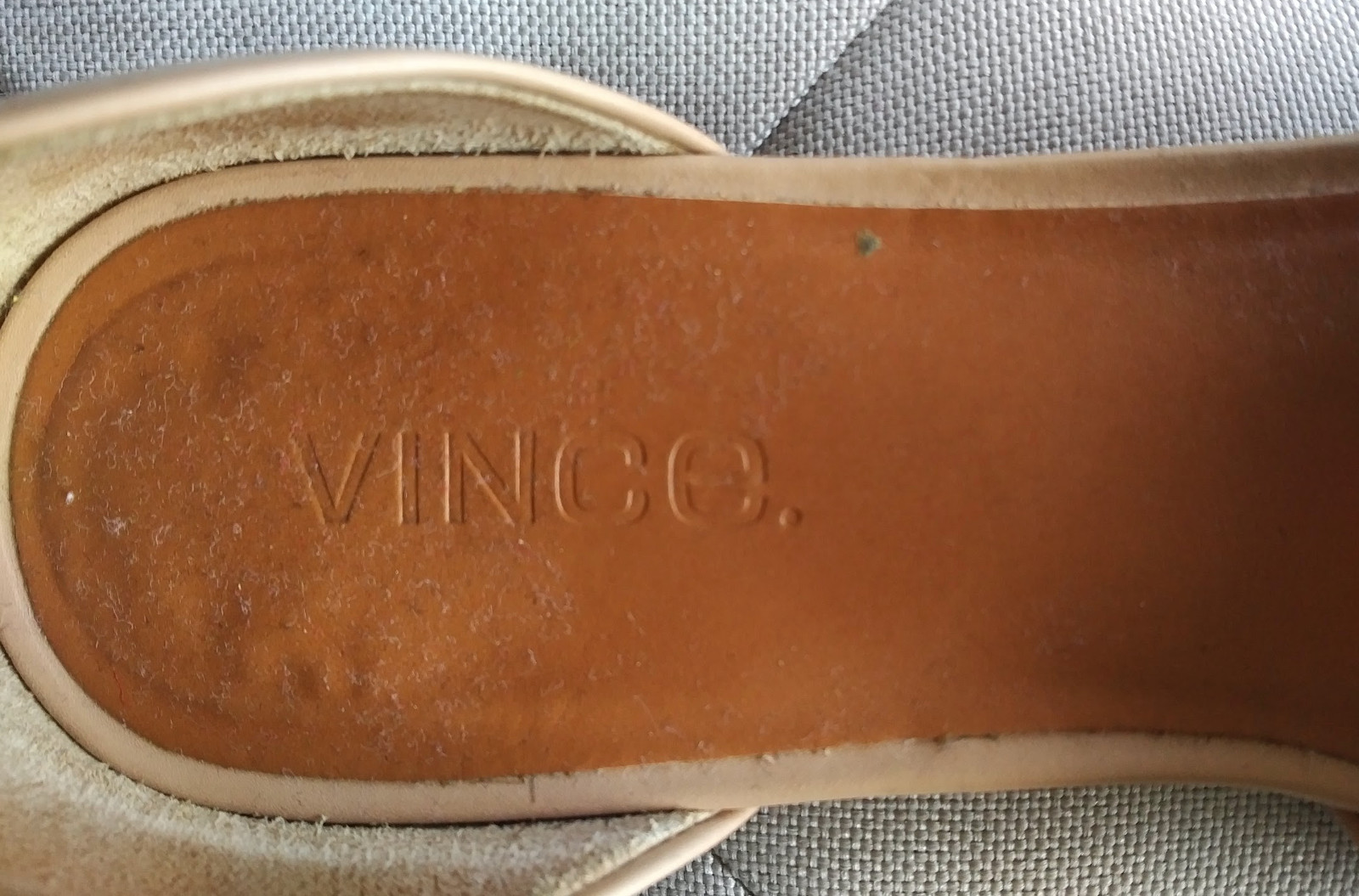 VINCE. Vince Nina d’Orsay flats 37 loafers shoes slip-ons USED pale tan nude