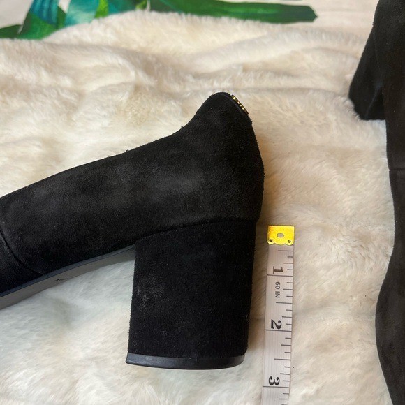 Cole Haan 9B Black Faded Suede Block Preppy City Work Round Toe NYC Classy Heels