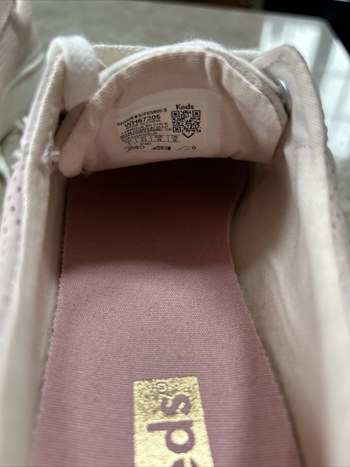 Keds Jump Kick Duo Light Pink Gold Vegan Soft Buck Leather Sneakers sz 8 Womens