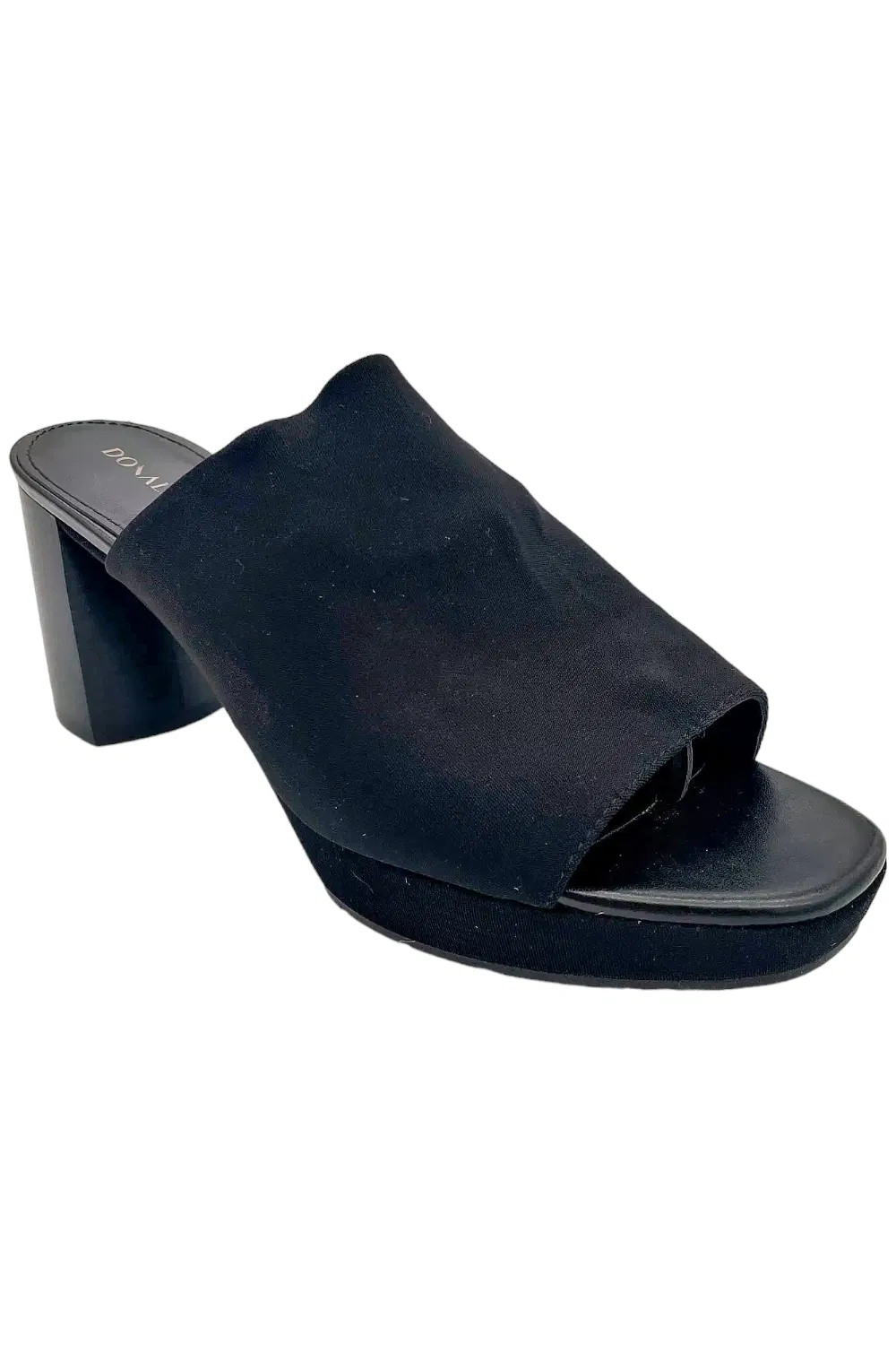 Donald Pliner Women’s Georgette Crepe Elastic Slip-On Sandals Black