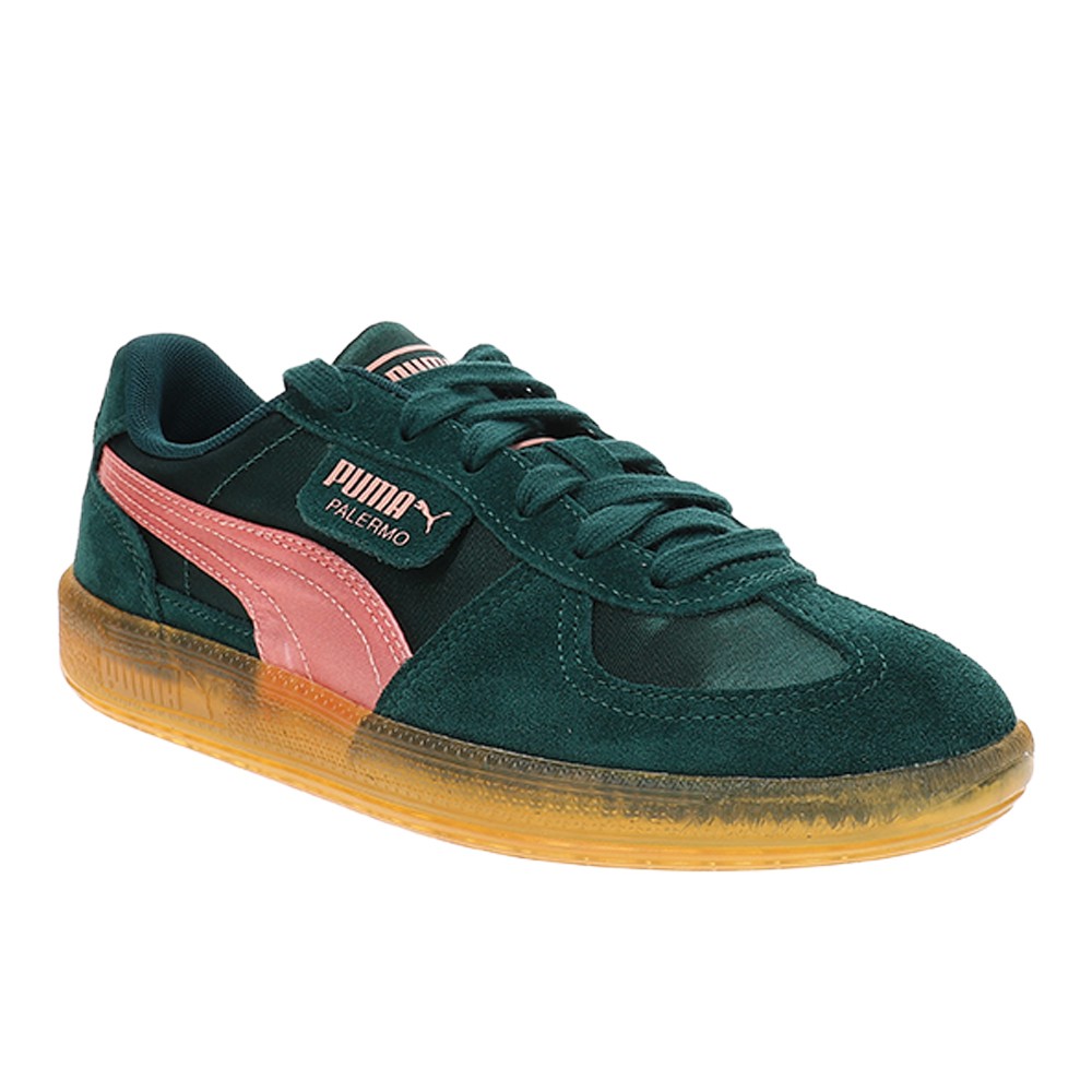 PUMA Palermo Satin Lace Up Womens Green Sneakers Casual Shoes 40231902