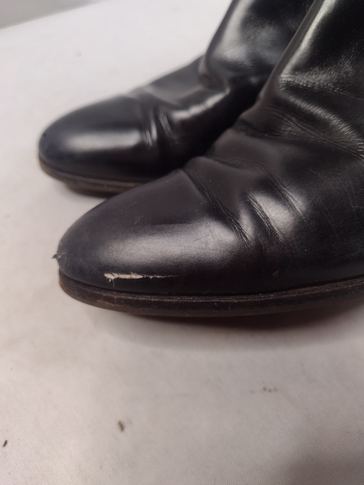 Vtg Salvatore Ferragamo Black Leather Riding Boots 9.5 AAA Equestrian Side Zip