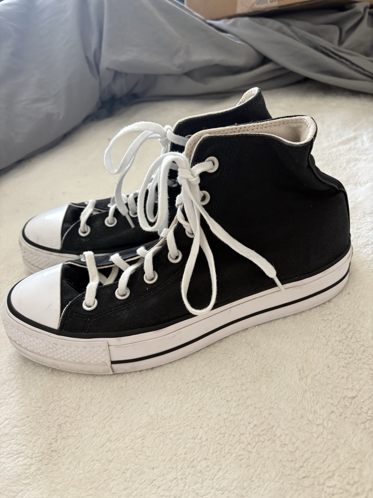 Converse All Star Chuck Taylor High Top Platform Black EUC