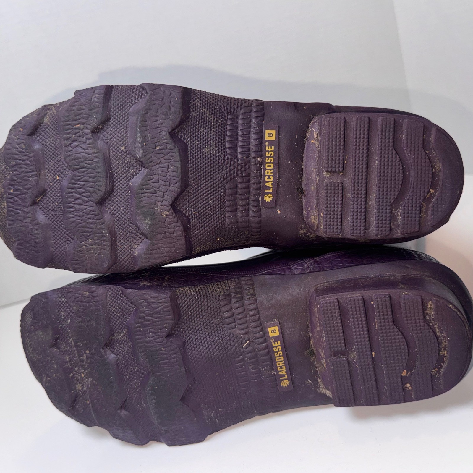 LaCrosse Grange Rain Boots Womens 8 Plum Purple 14 Inch Waterproof Rubber 631126