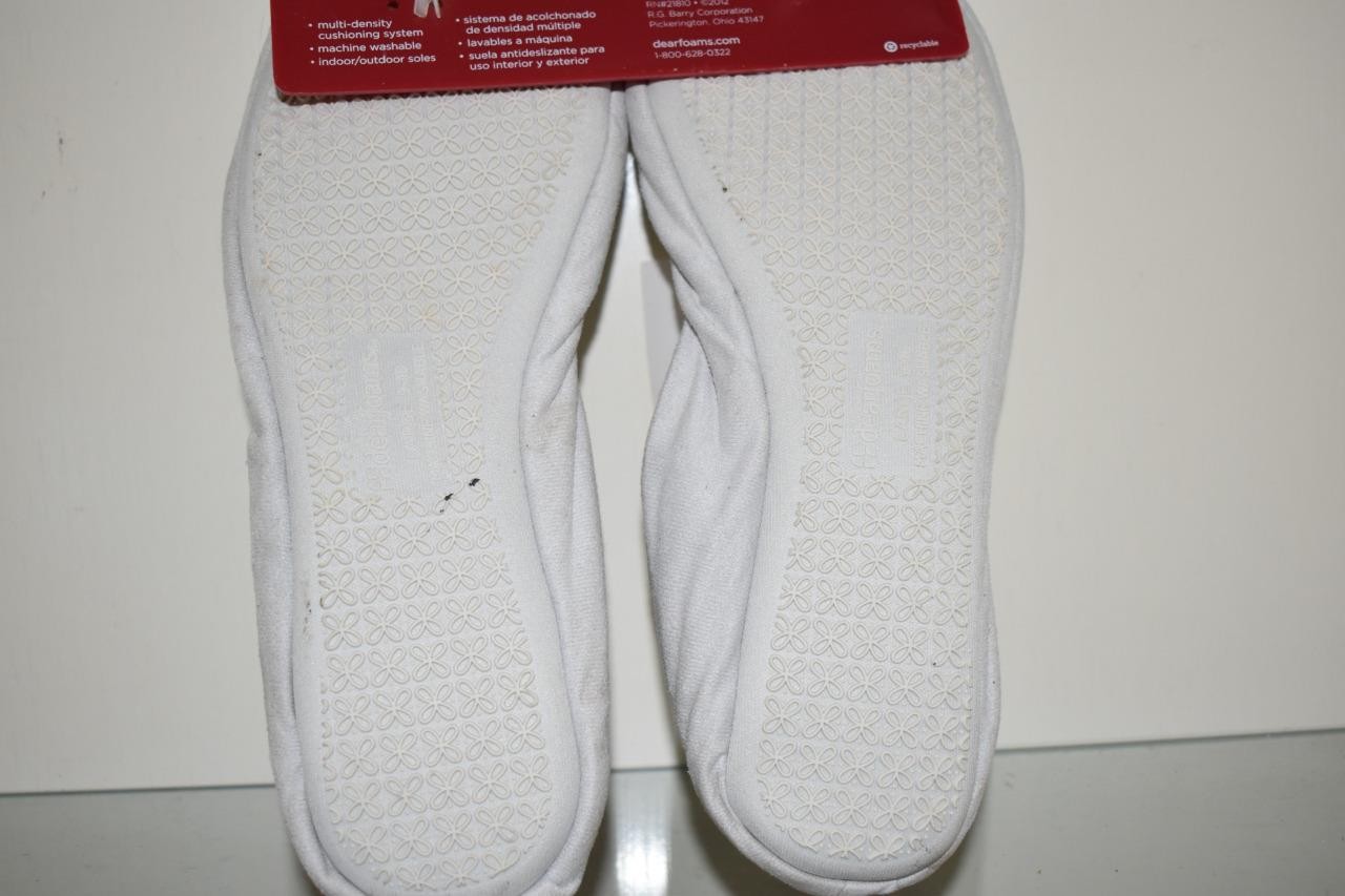 Dearfoam Women’s Spandex Ballerina Slippers Gray Frost NWT