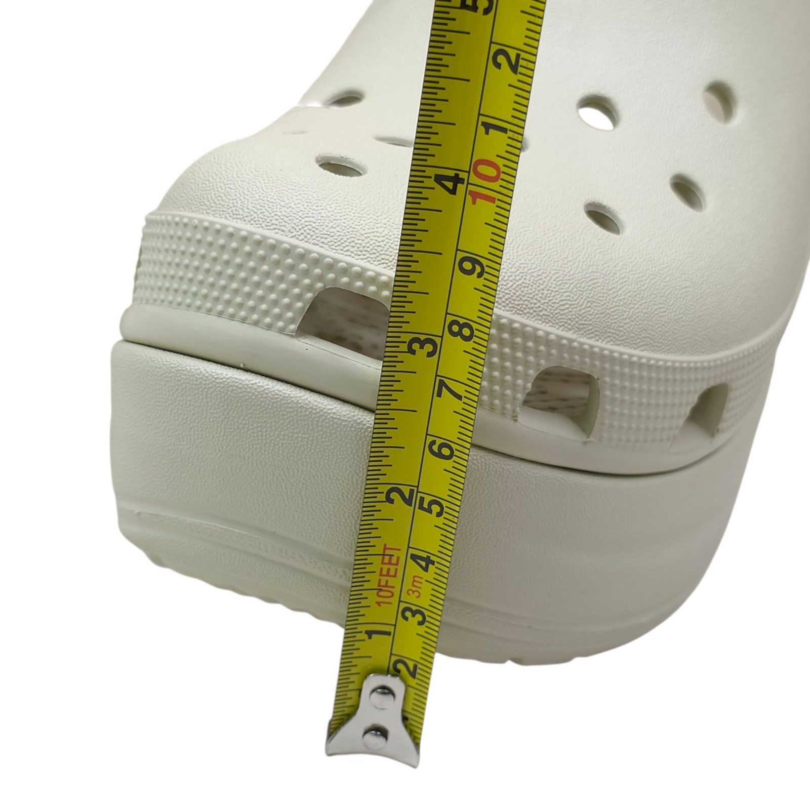 Crocs Siren Clog M9/W11 Cream Platform Slip-On Shoes 3 1/2″ Heel