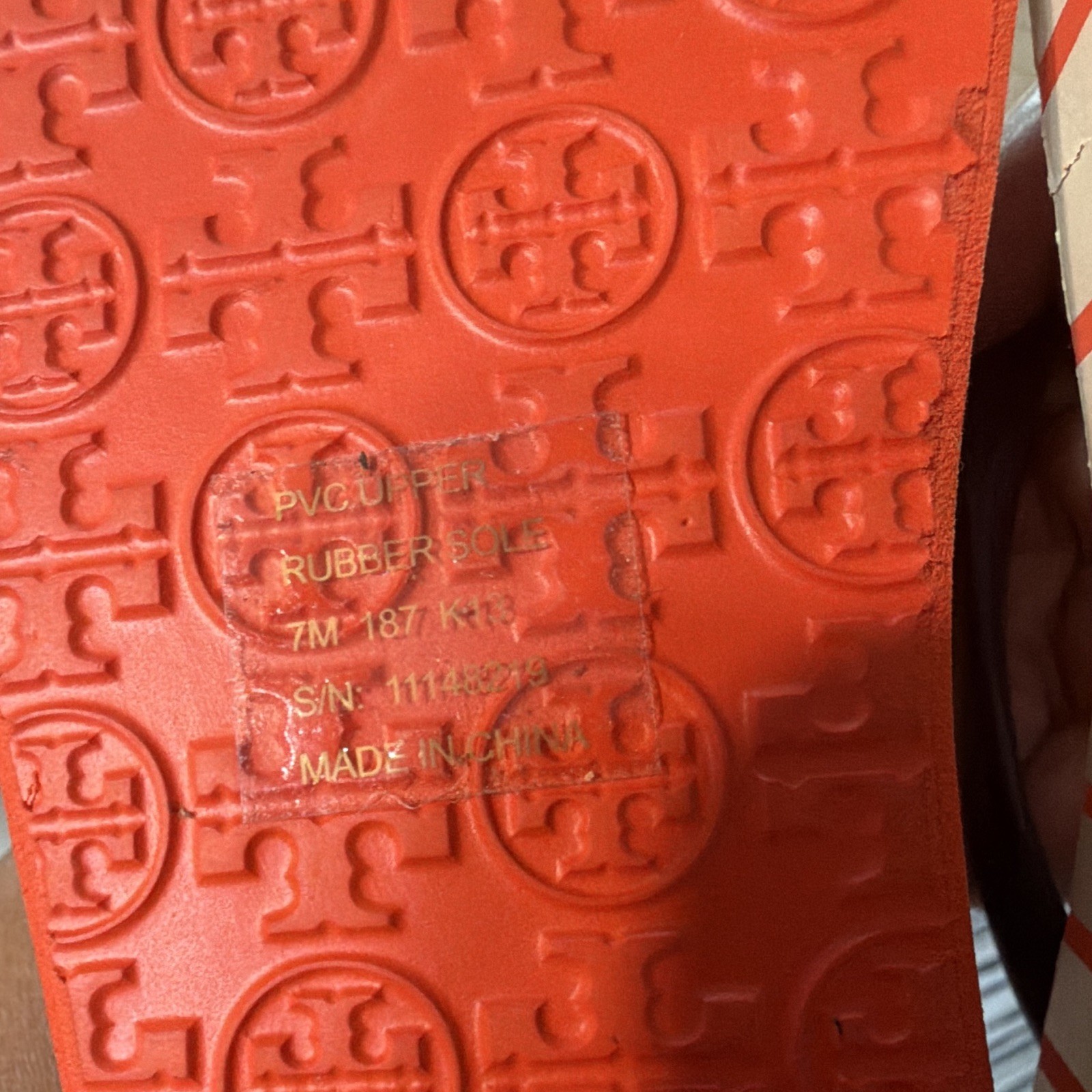Tory Burch Women’s Striped Logo Wedge Slip-On Sandals White/Orange US 7