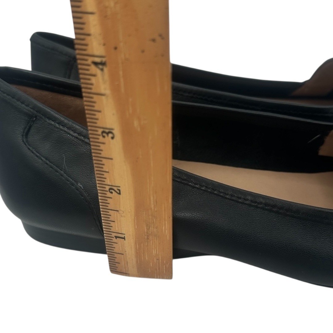 Array Black Leather Loafers Size 10N Narrow Slip On Flats