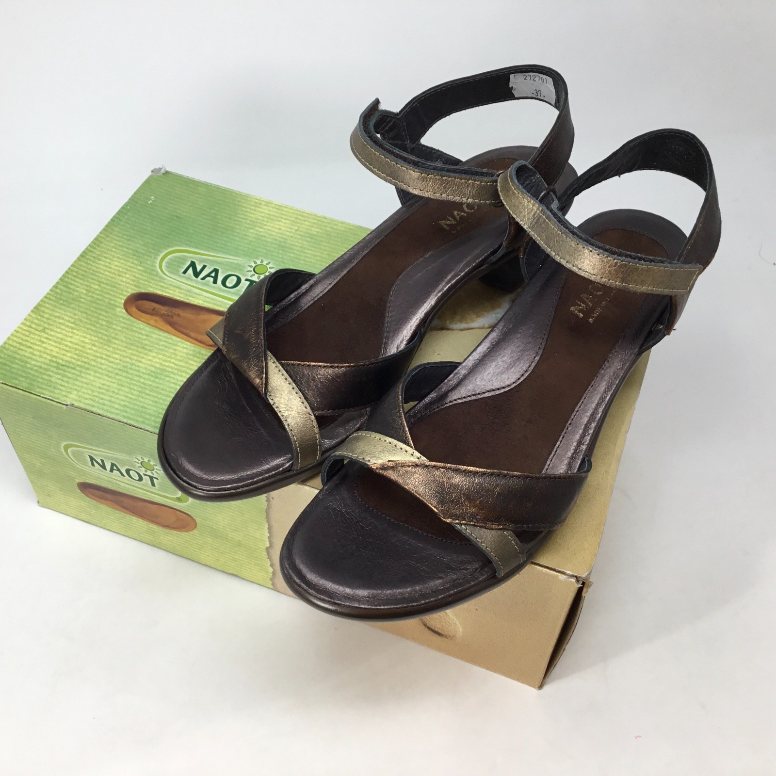 Naot Cheer Sandals Size 39 8-8.5 NIB Burnt Copper Brass Bronze Comfort 40013