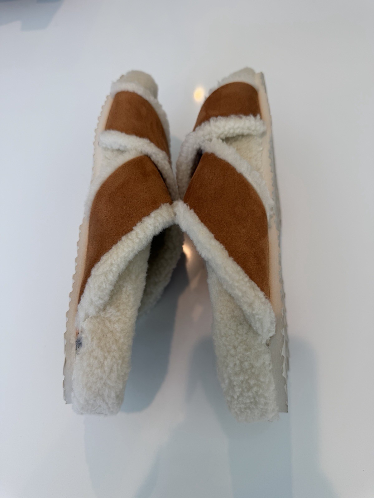Magellan Outdoors Women’s Slide Slippers Faux Fur Lined Brown/Beige Size 8