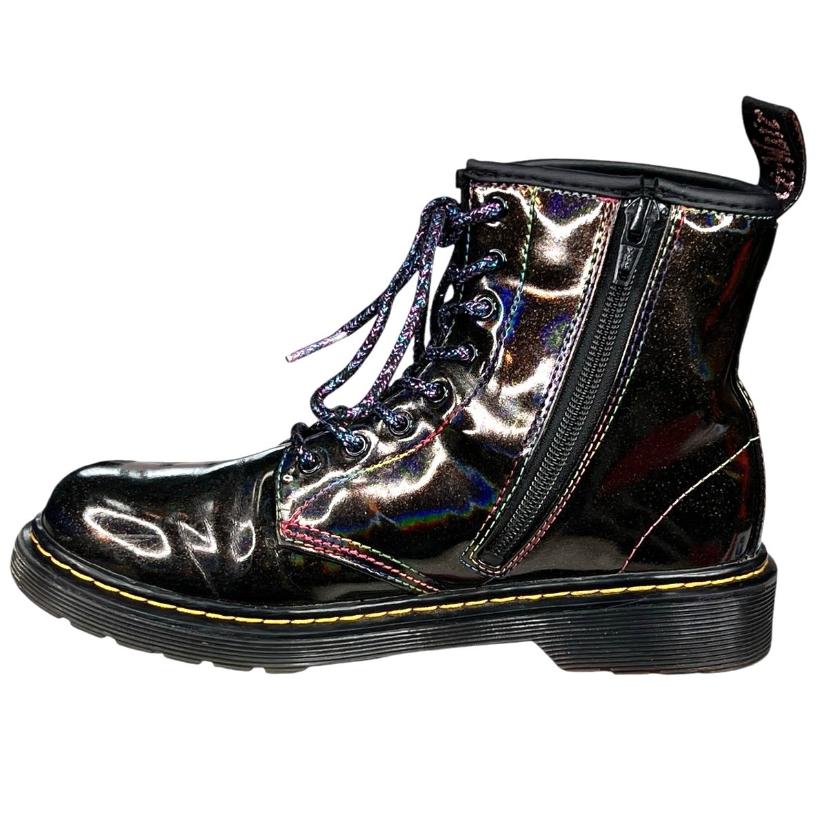 Dr. Martens Unisex 1460 J Black Light Show Rainbow Combat Boot Size M 4 W 5