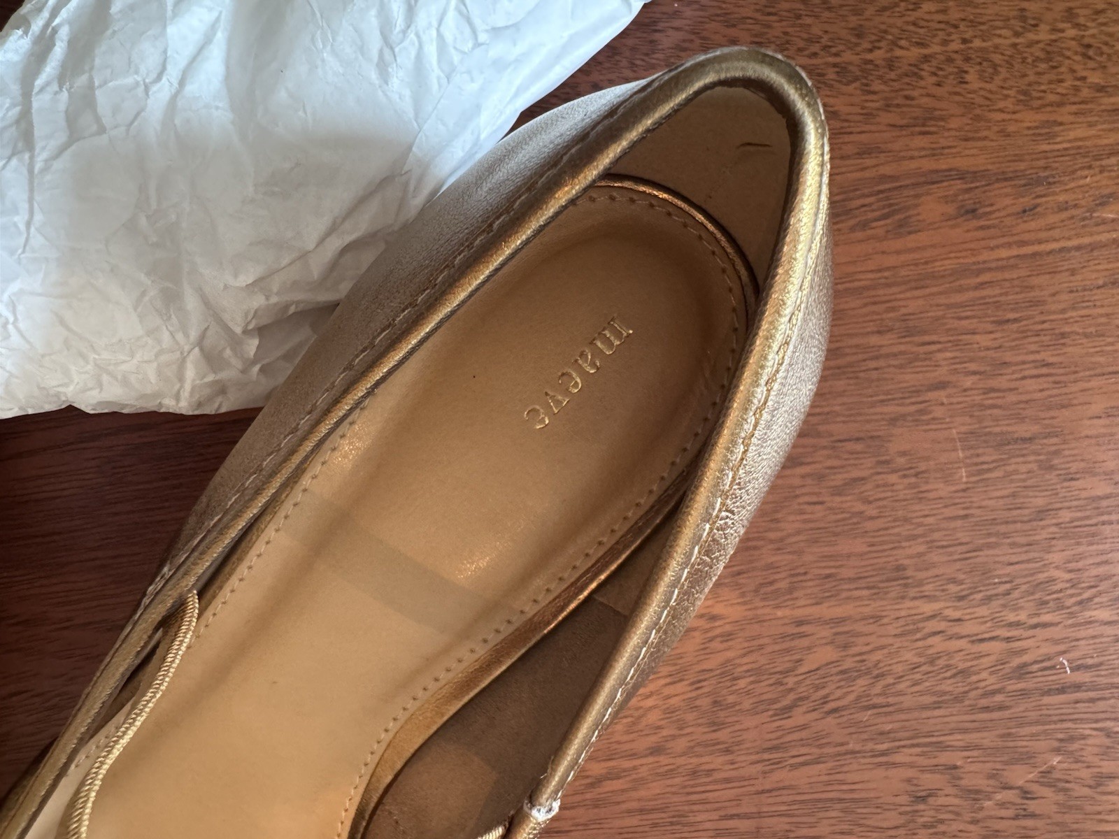 Maeve Anthropologie Women’s 9 Copper Metallic Mary Janes W Bow Dressy Heels New