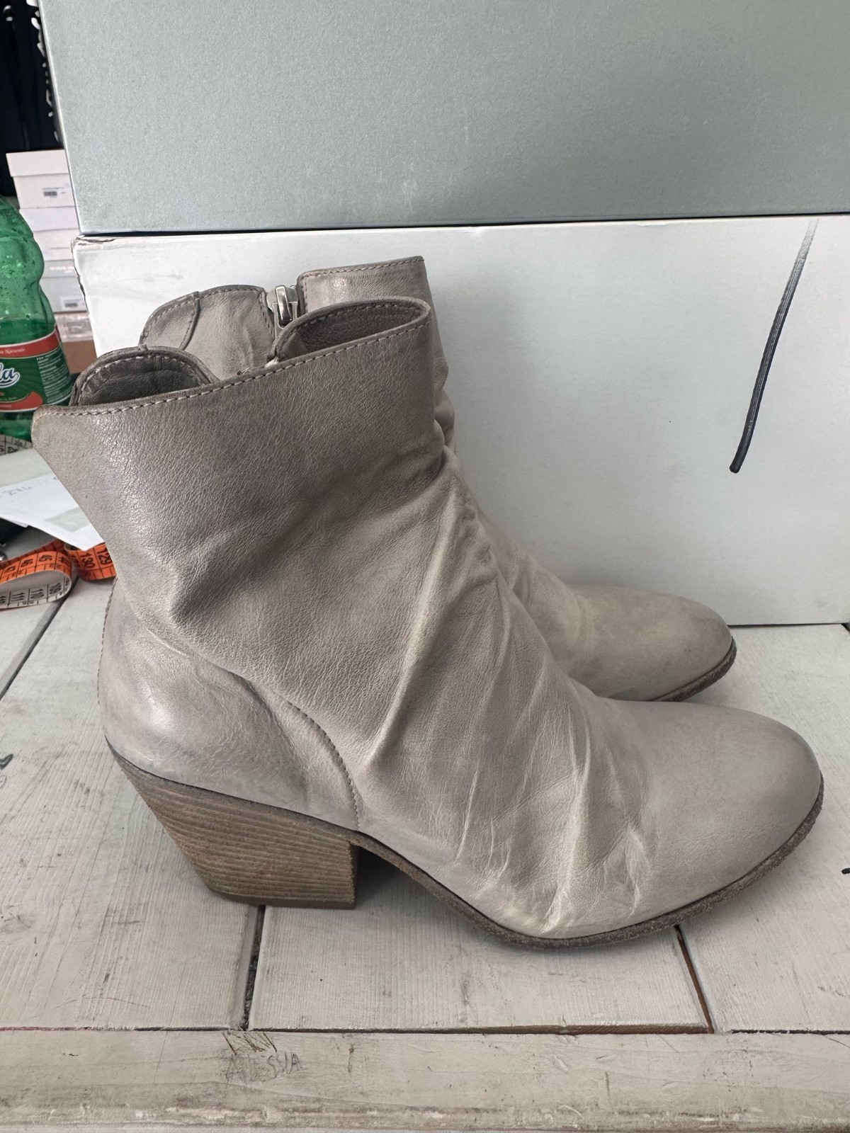 Officine Creative Boot Genuine Leather Women’s Grey SizeEu37 Heel 3 1/8in OF272