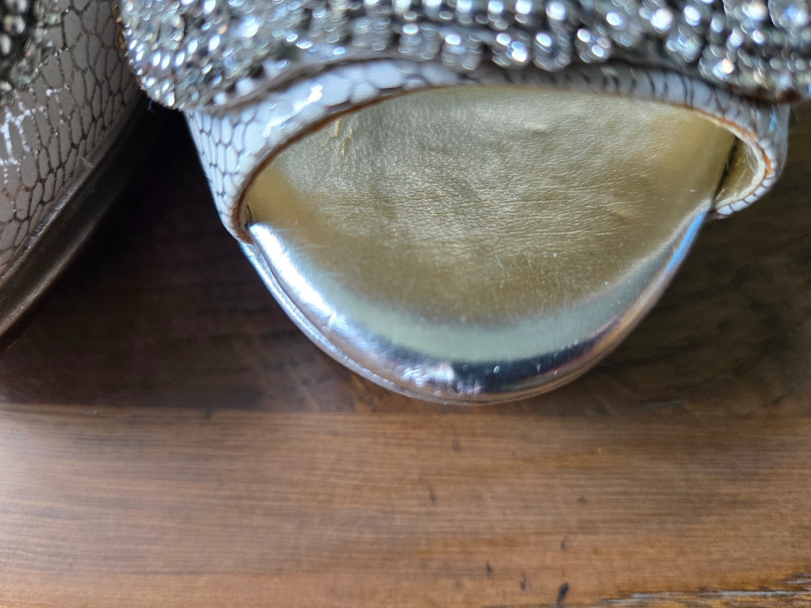 Antonio Melani Silver Sierra Sling Back Jeweled 4″ Heels – 7M