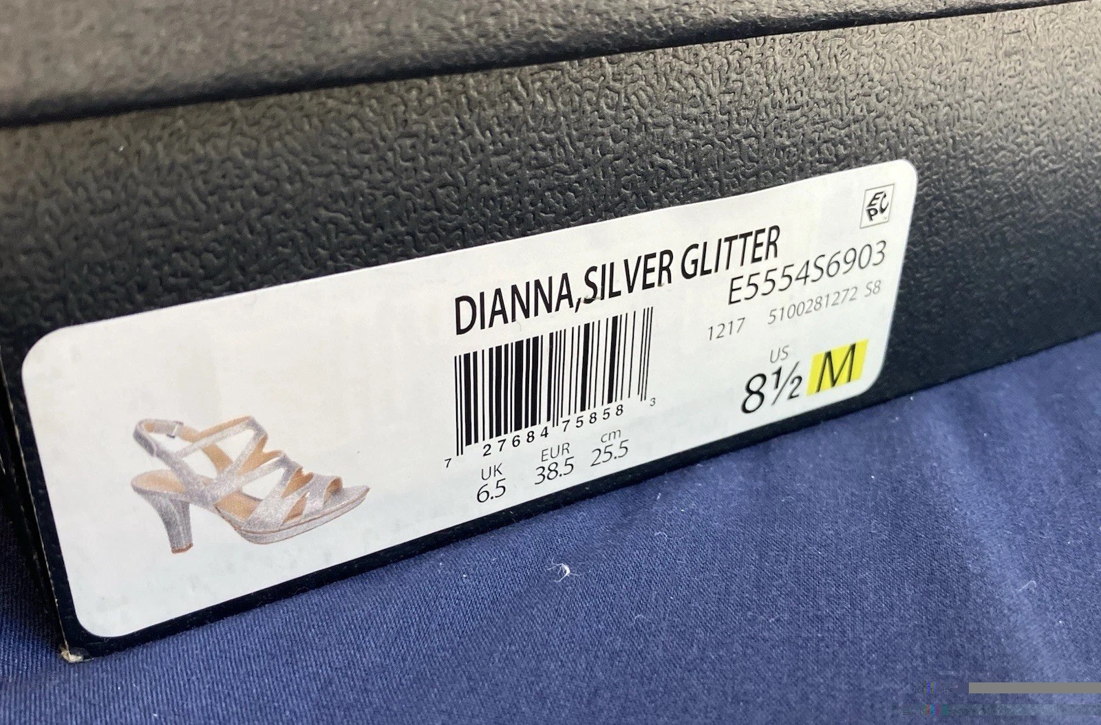 Naturalizer Dianna Silver Sparkle Glitter Strappy Platform Sandals Heels 8.5
