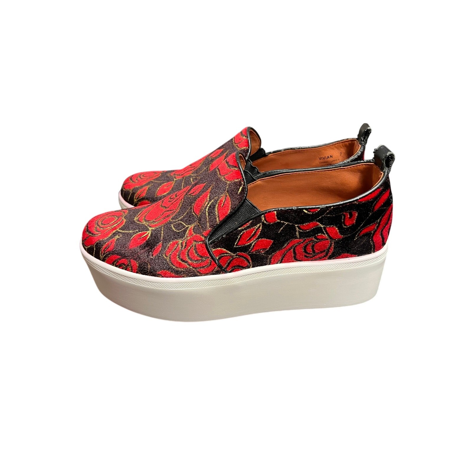 Golo Red Rose Floral Vivian Collection Women’s Size 7