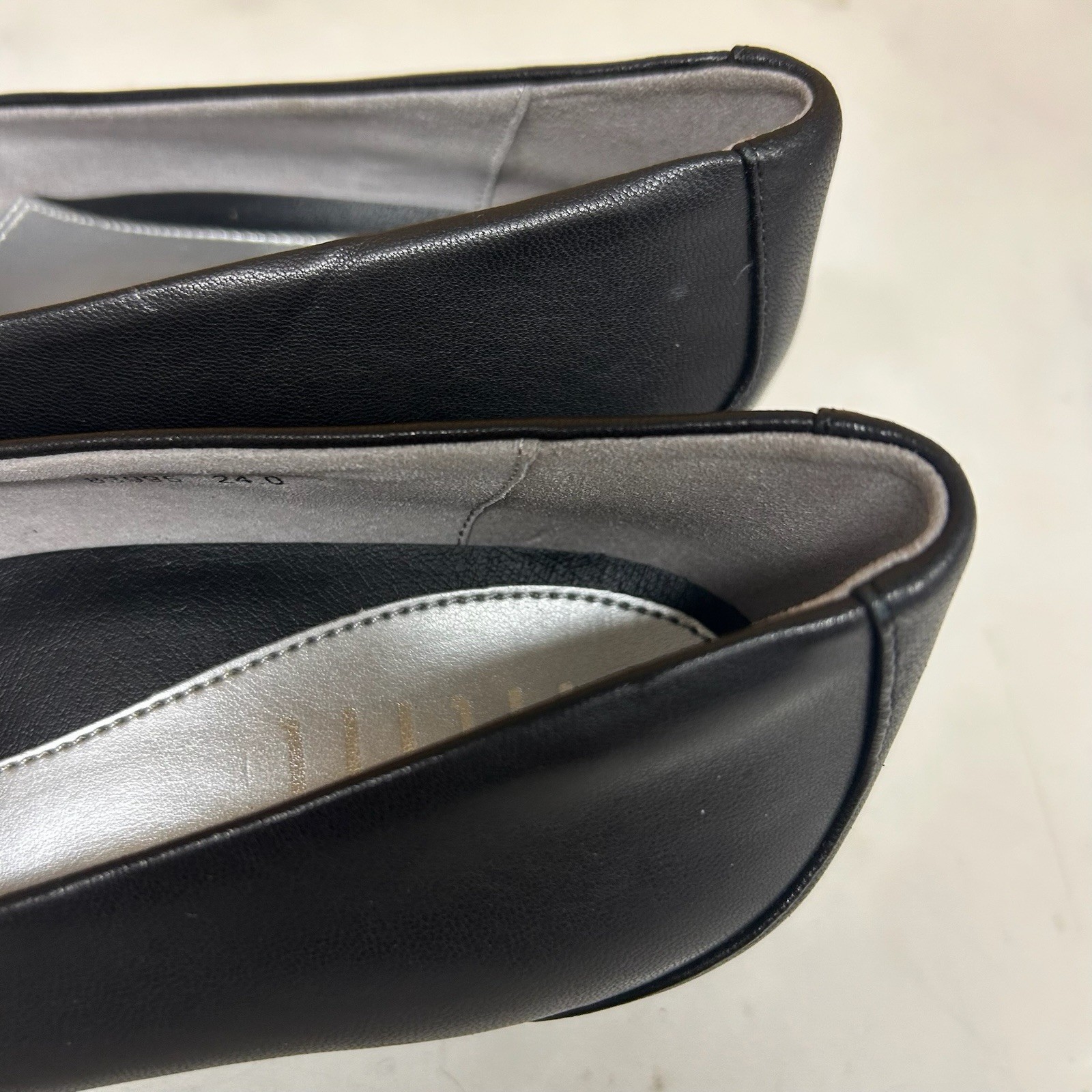 fitfit Women’s Low Heel Black Pumps Size 24.0cm With Box Shoehorn Used