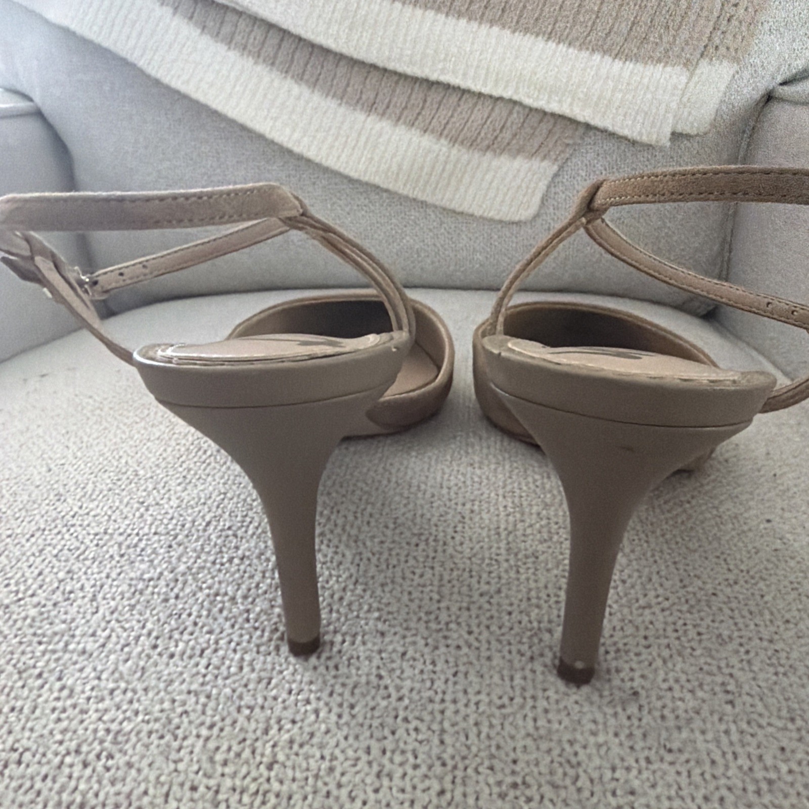 Sam Edelman Tan Suede Slingback Pointed Toe Stiletto Heels Buckle