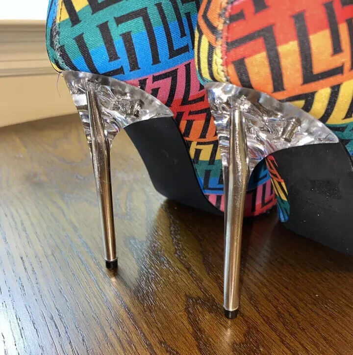 Sexy Liliana Rainbow sock boot stiletto heel new High Heels Fancy Bright