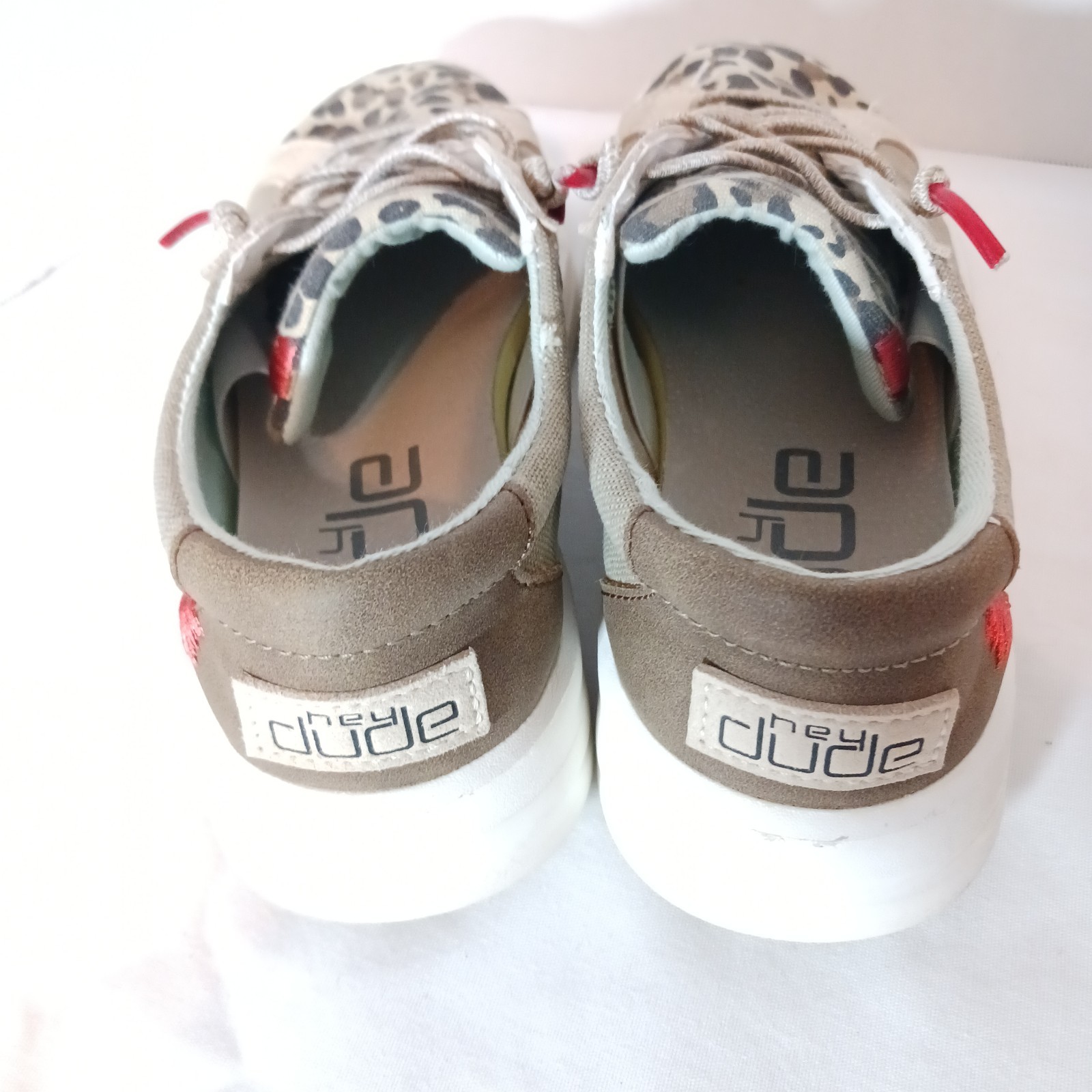 Hey Dude Karina Women’s Canvas Low Top Lace-Up Sneakers Leopard Print