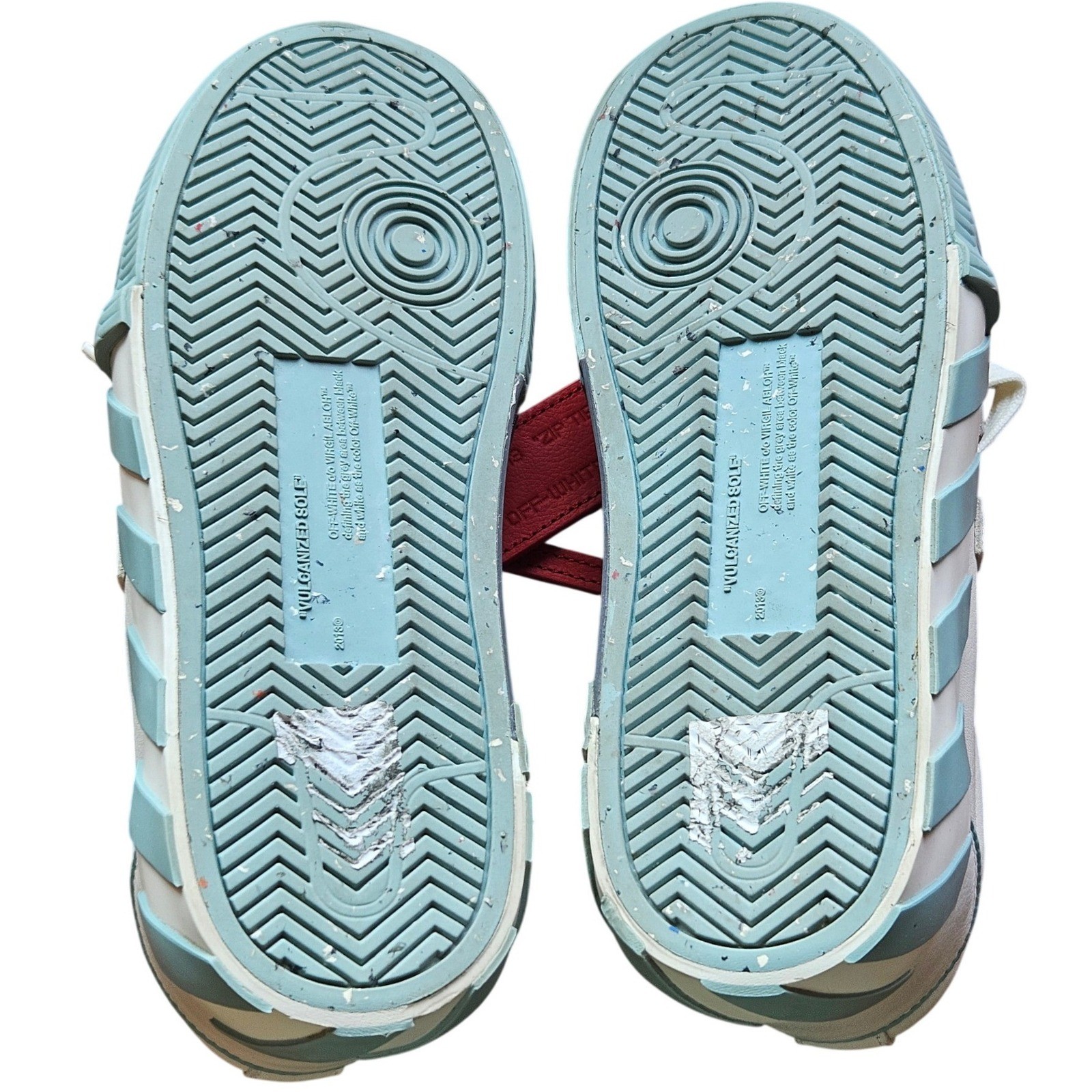 Off-White Low Vulcanized Leather Sneakers White Light Blue IT 36 Womens Shoes