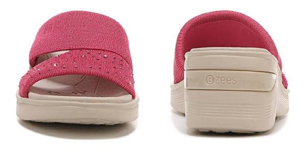 BZEES by Naturalizer Pretty in Pink, Comfy Slide Wedge Sandals, Size 9 Medium