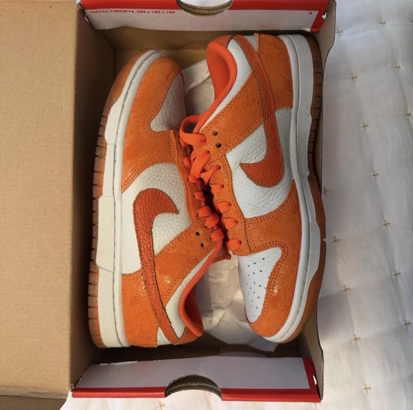 Nike Dunk Low «Cracked Orange» Light Bone/Safety Orange Low Top Lace-Up