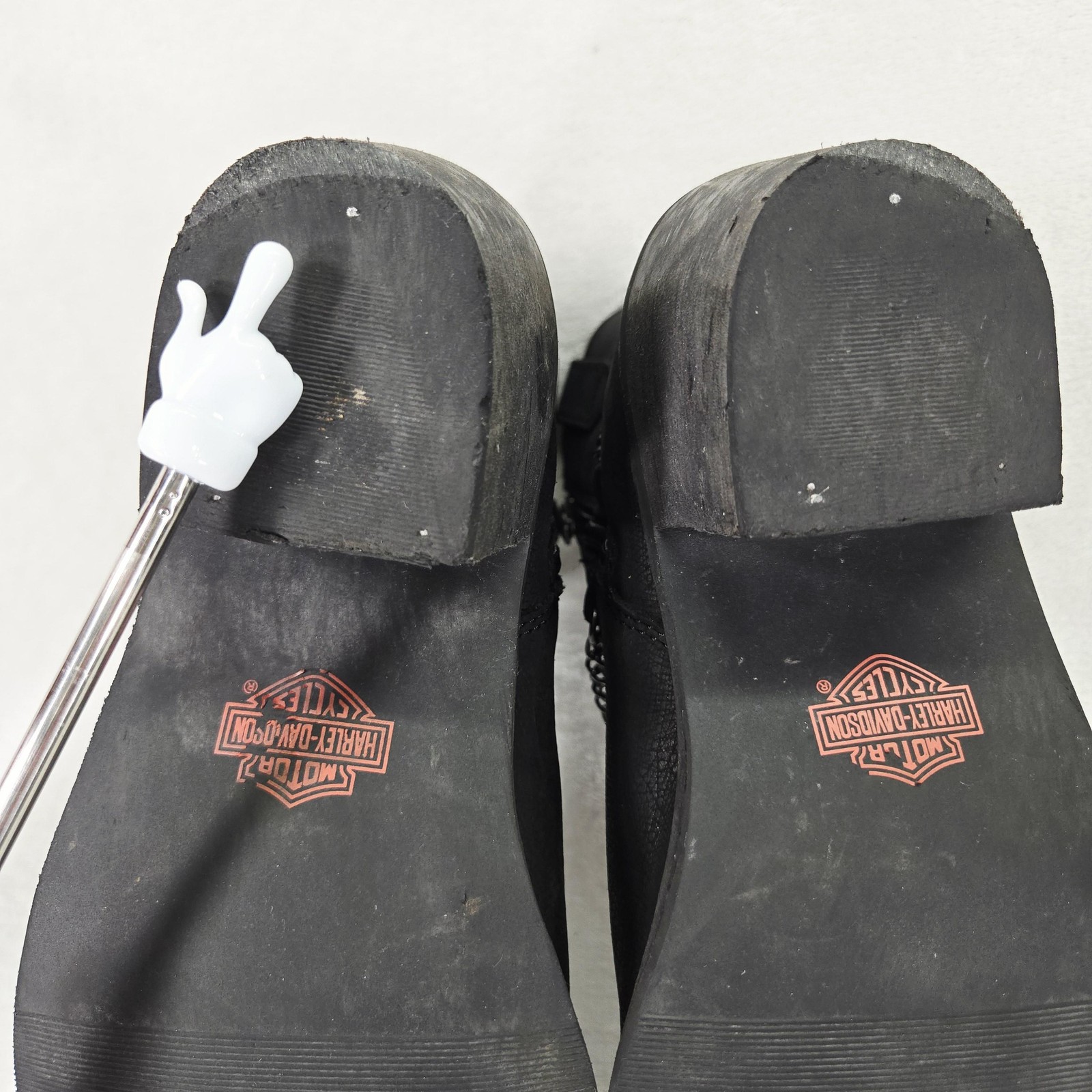 Harley Davidson Boots Womens 11 Black Leather Chain Motorcycle Biker D87184