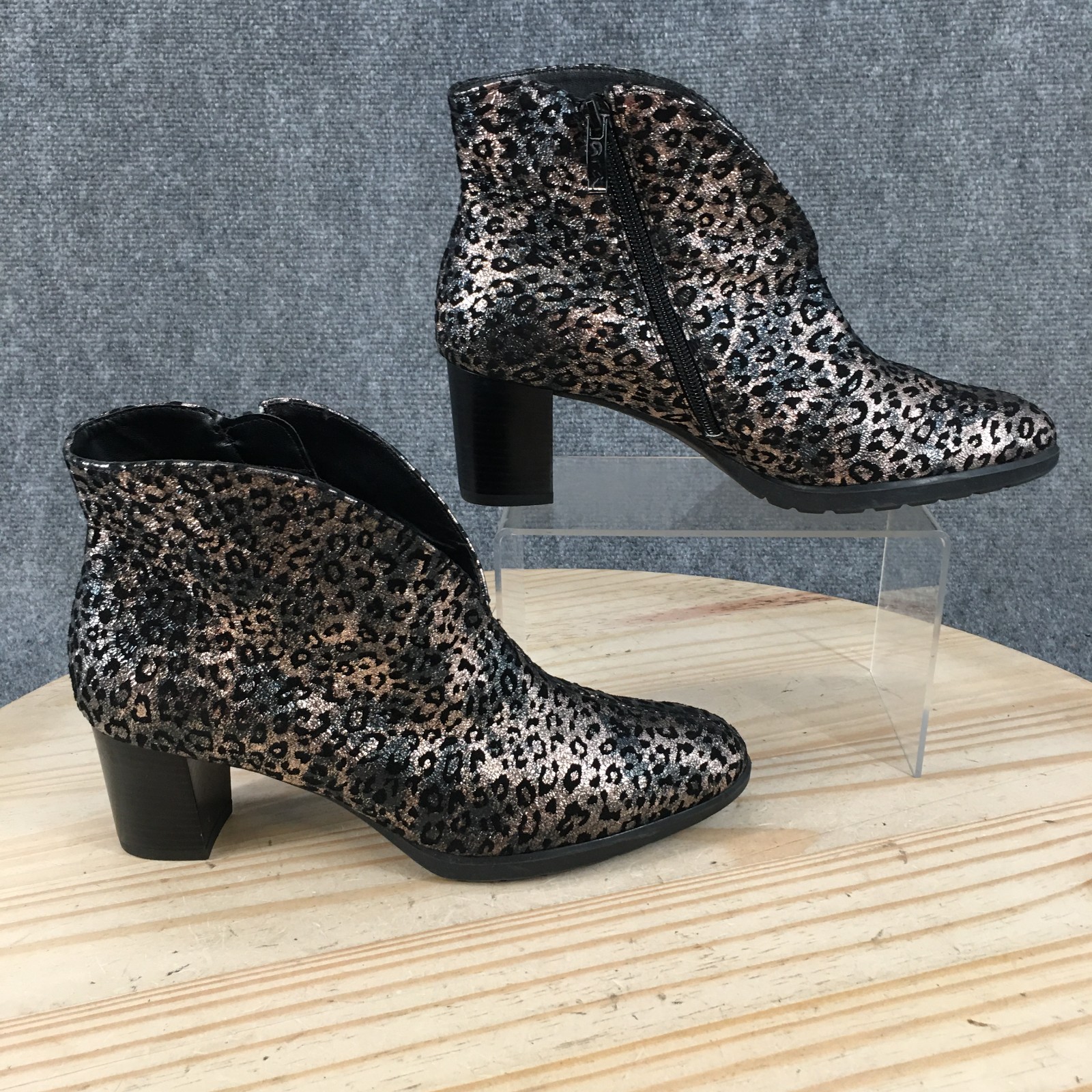Ara Oriel Boots Womens US 8.5 UK 6 Ankle Bootie Leopard Print Multicolor NEW
