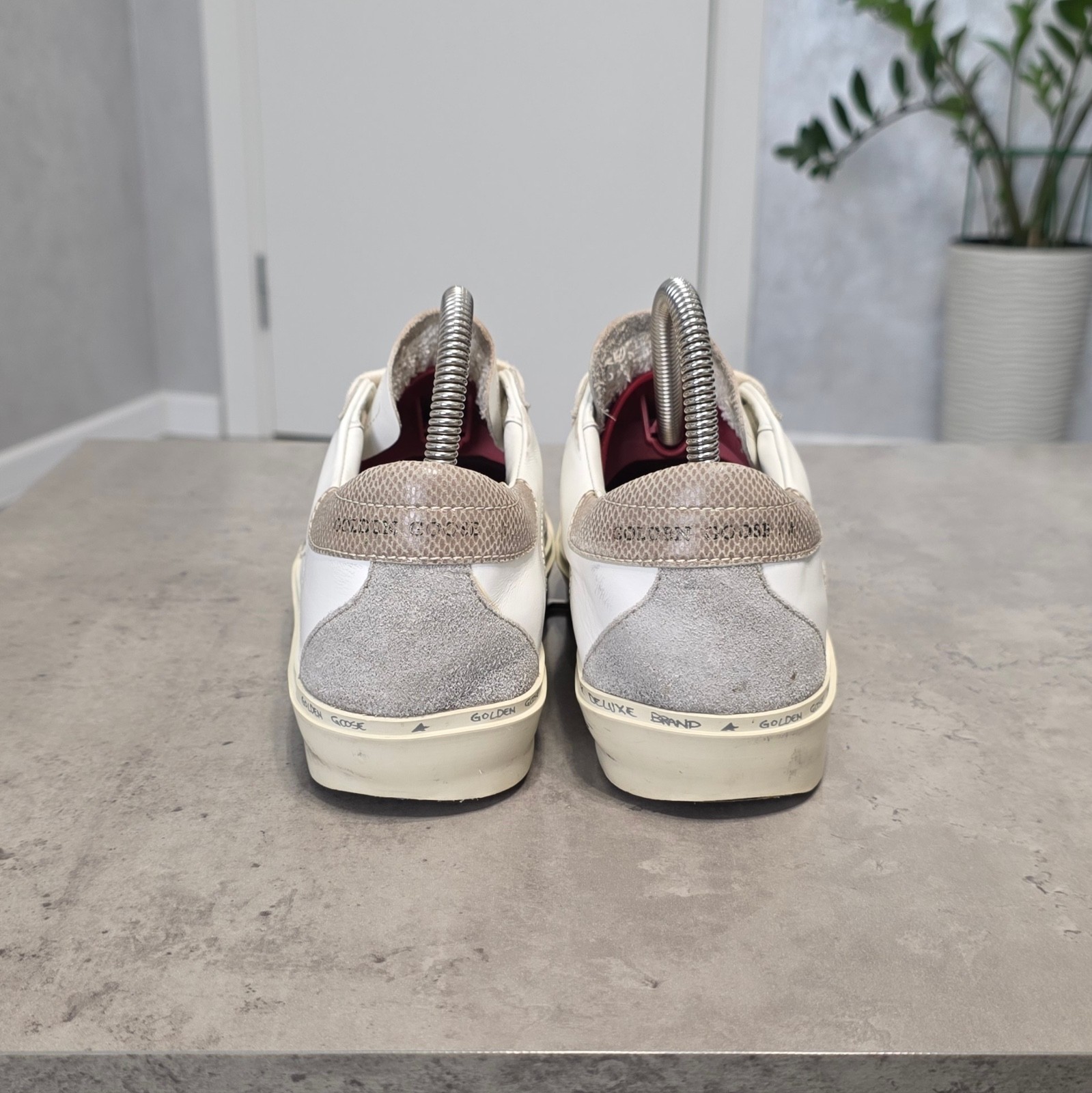 Golden Goose Hi Star Women’s Sneakers White Leather Platform Shoes Size 39