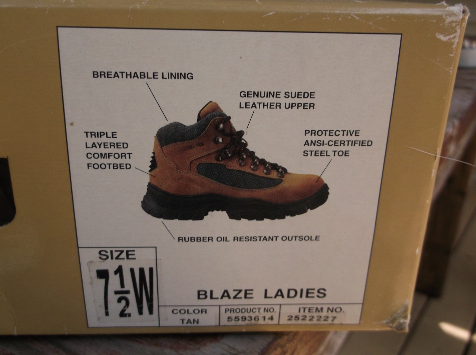Brahma Blaze Ladies Women’s Steel Toe Waterproof Slip Resistant Boots Size 7.5W