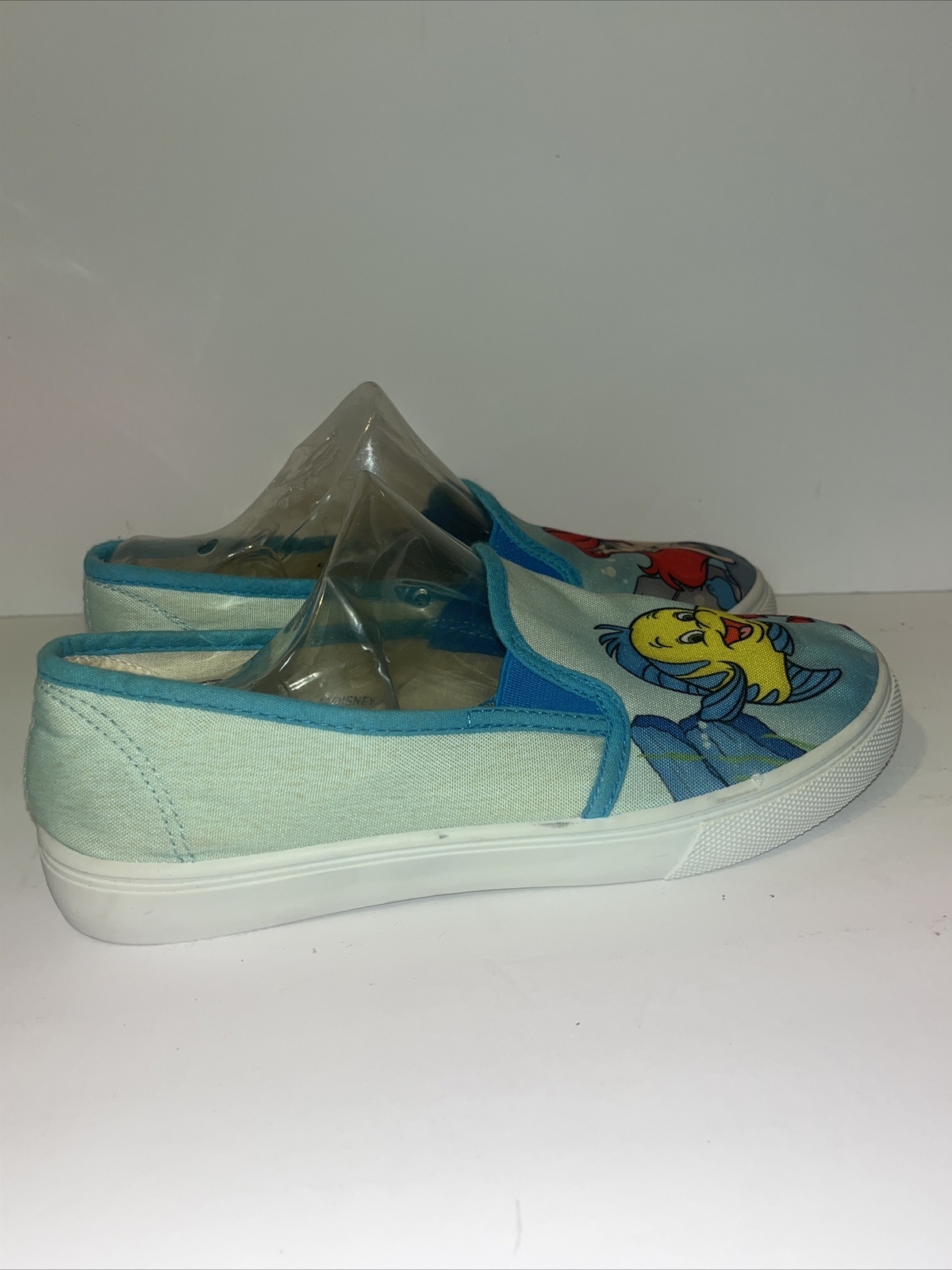 VTG Disney The Little Mermaid Ariel Sebastian Flounder Slip On Canvas Shoes M 6