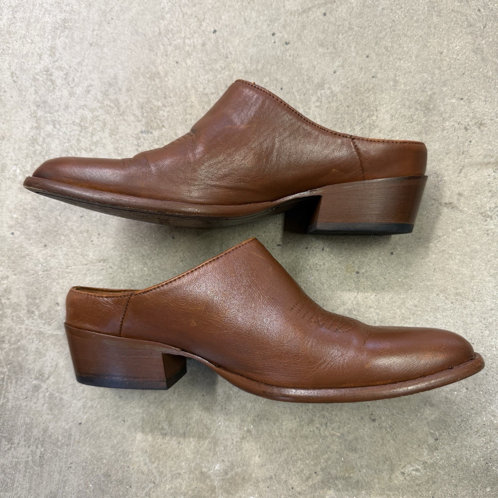 Tecovas The Sophie Mules Bovine Leather Caramel Women’s 8.5 Carmel Brown Slipon
