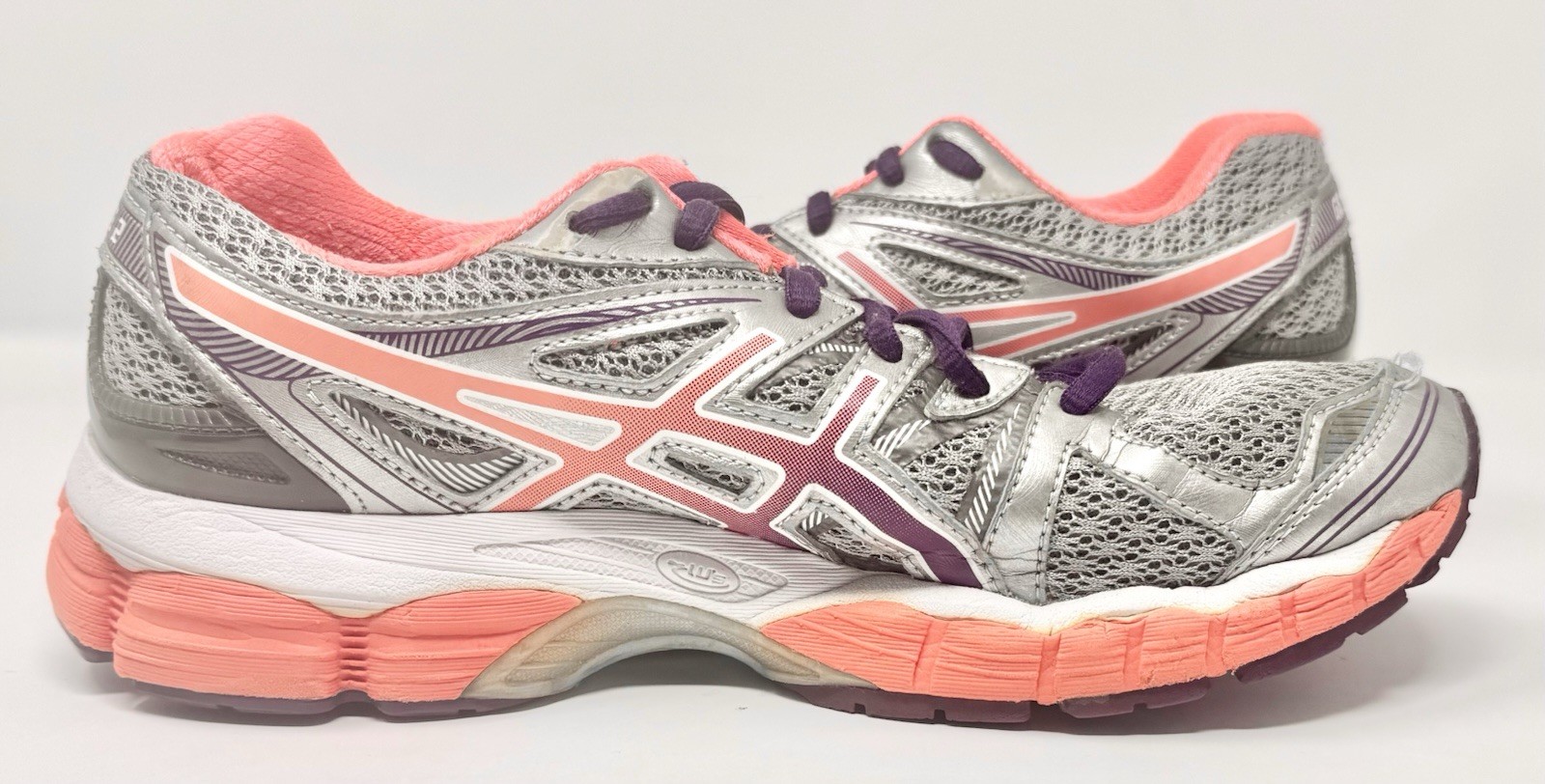 Women’s Vintage Asics Gel-Evate 2 Silver Orange Purple Running Shoes TA47N sz 8