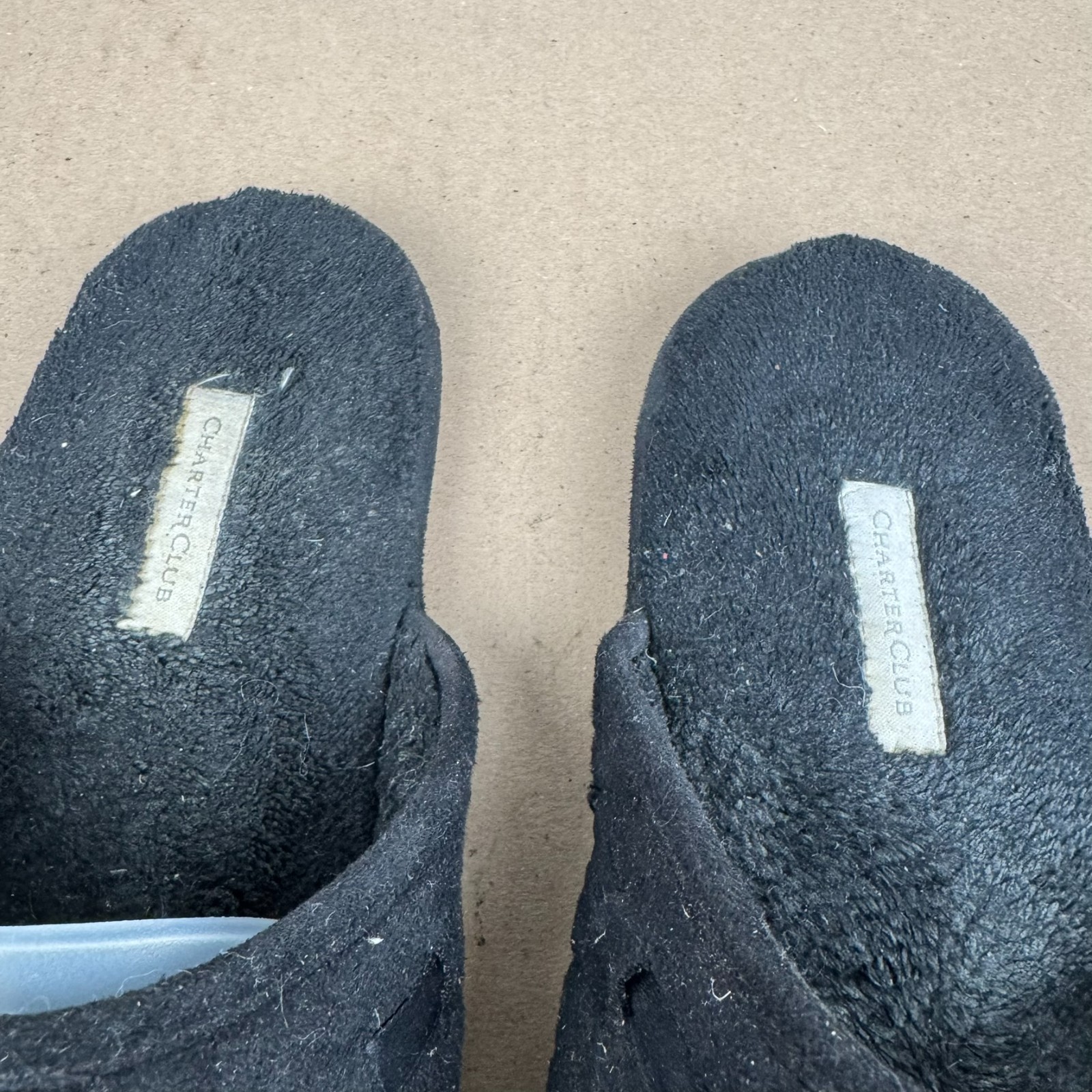 Unisex Charter Club Black Fleece Bow Slipper Clogs Size XL (9.5-10.5)