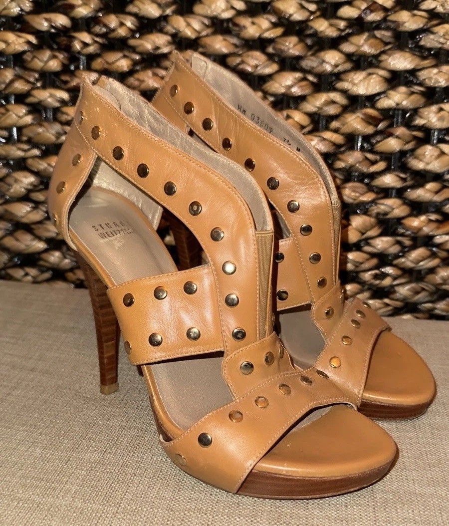 STUART WEITZMAN MADE IN SPAIN WOMEN HIGH HEELS PLATFORM SIZE 7 1/2 M