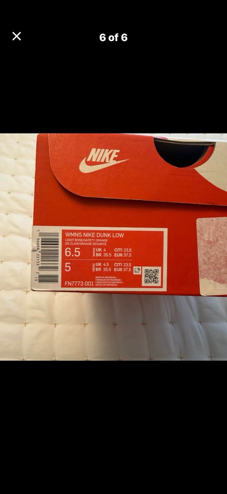 Nike Dunk Low «Cracked Orange» Light Bone/Safety Orange Low Top Lace-Up