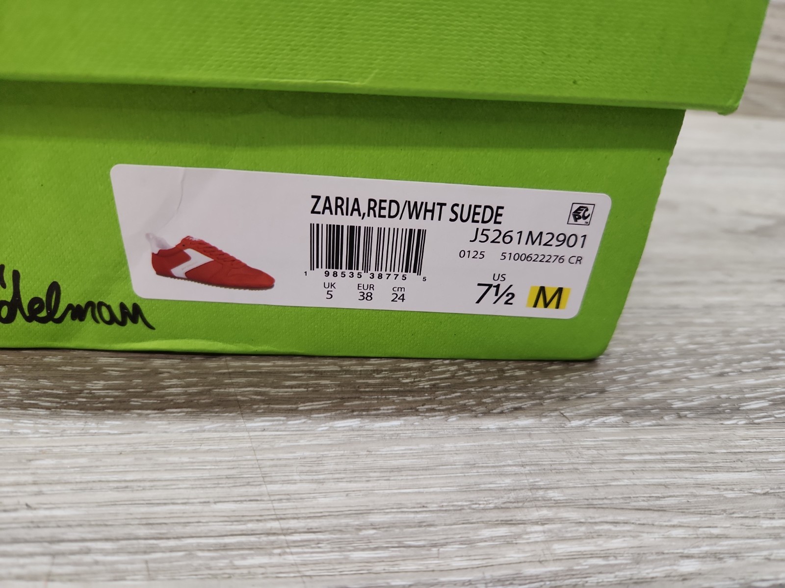 Sam Edelman Zaria Womens Fashion Sneakers Red/White SUEDE (US 7.5 )