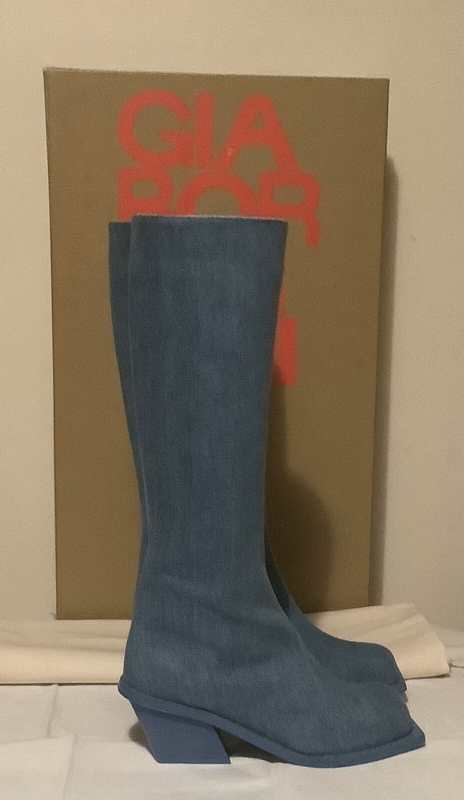 GIA BORGHINI Boots NEW Denim Size US 8,5