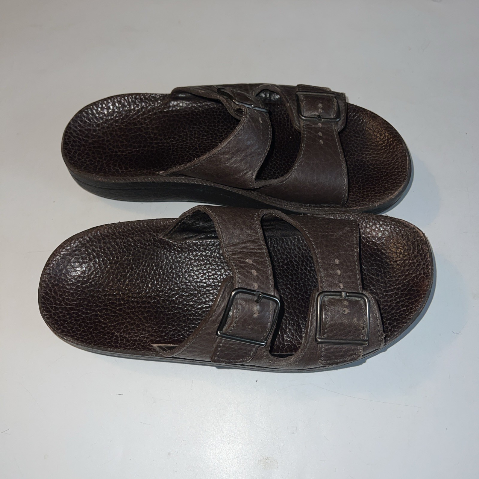 Walk the Walk by Ana-Tech Brown Leather Buckle Sandals Women’s 39 sz 8