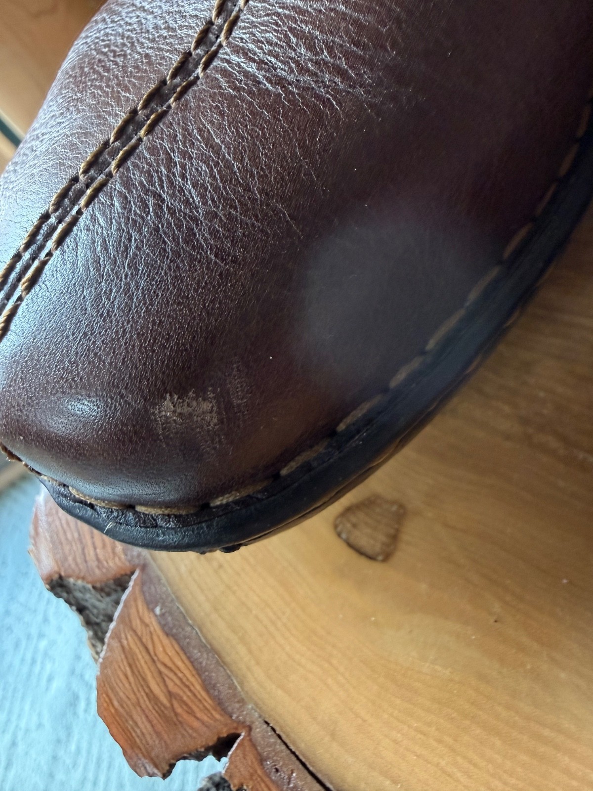 BORN Brown Leather Covered Wedge Heel Shoes. Size 9.5 /41 See Description