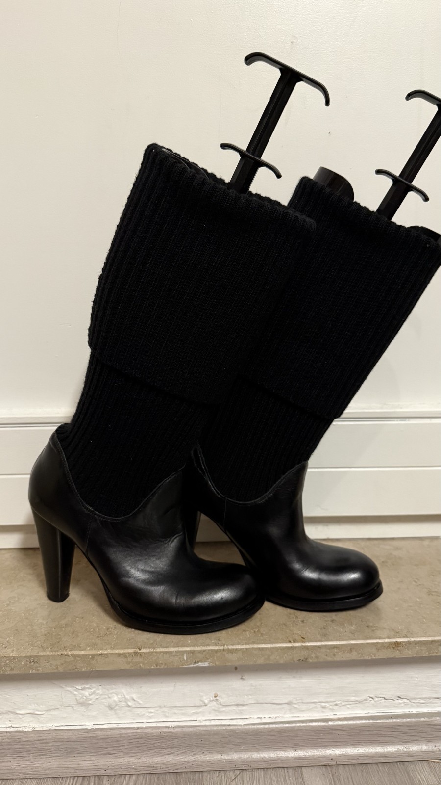 Navyboot socks leather boots black 40 knee high