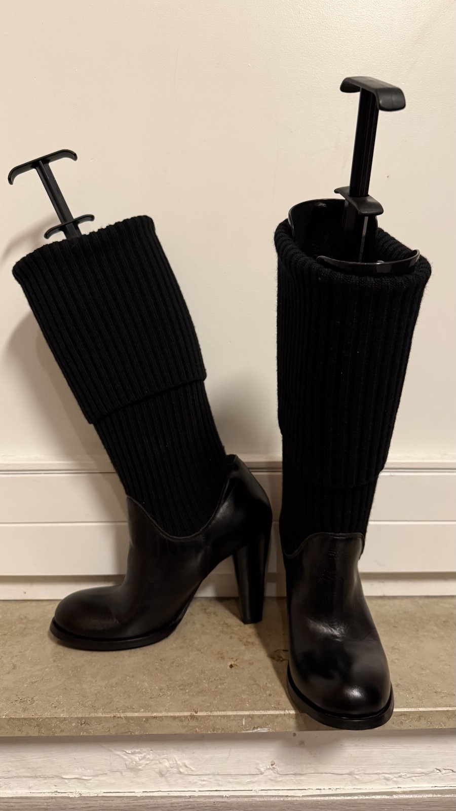 Navyboot socks leather boots black 40 knee high