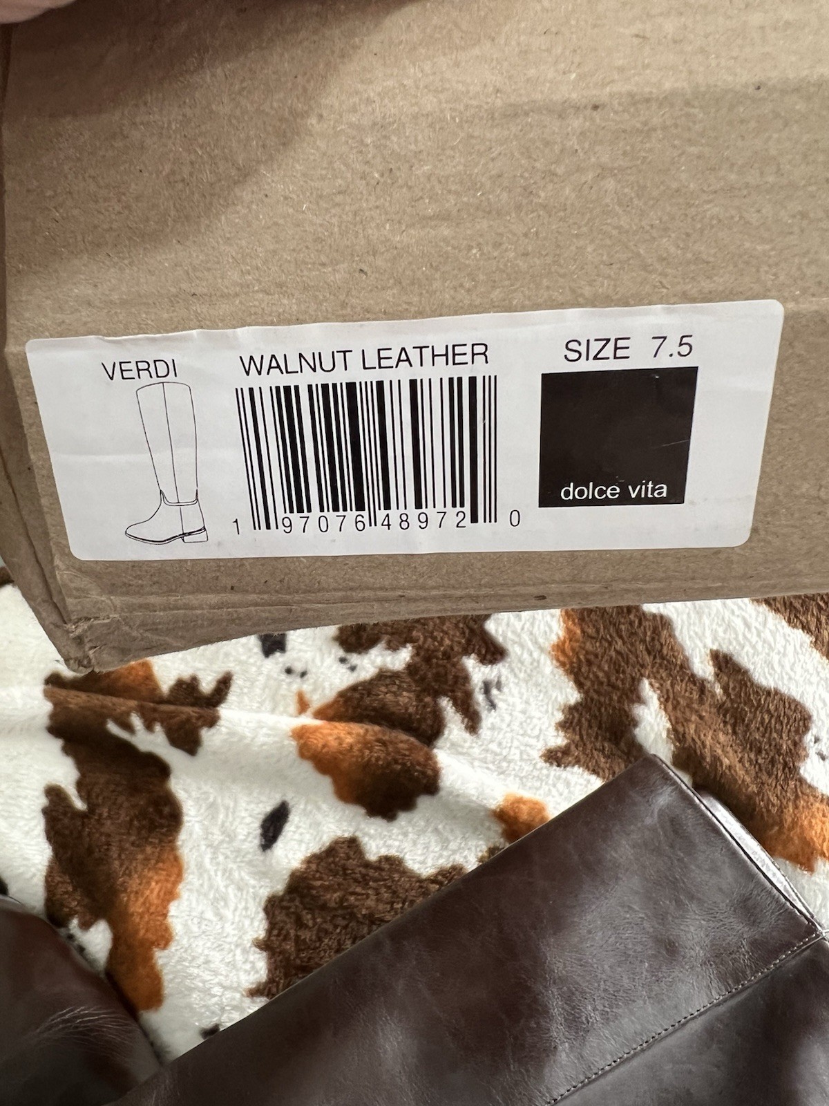 Dolce Vita Verdi Women’s Walnut Leather Boots Size 7.5 Chunky Heel New
