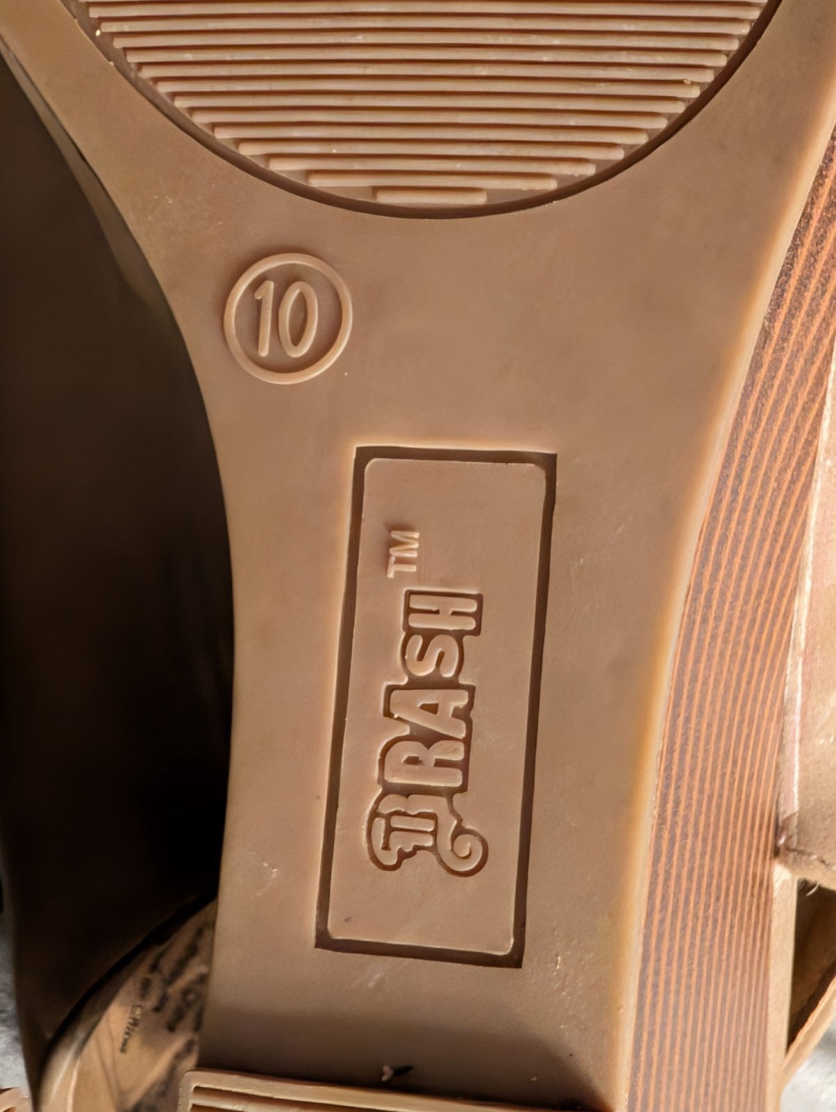 Brash Sz 10 / 41.5 Brown Zipper strap 3.5″ Wedge Heel Open Toe Sandals Shoes