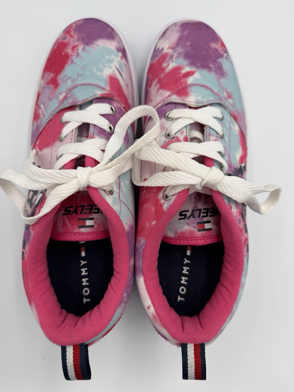 Tommy Hilfiger Heelys Women’s Sz 8 Skate Tie Dye Pink Sneakers Shoes NO WHEELS