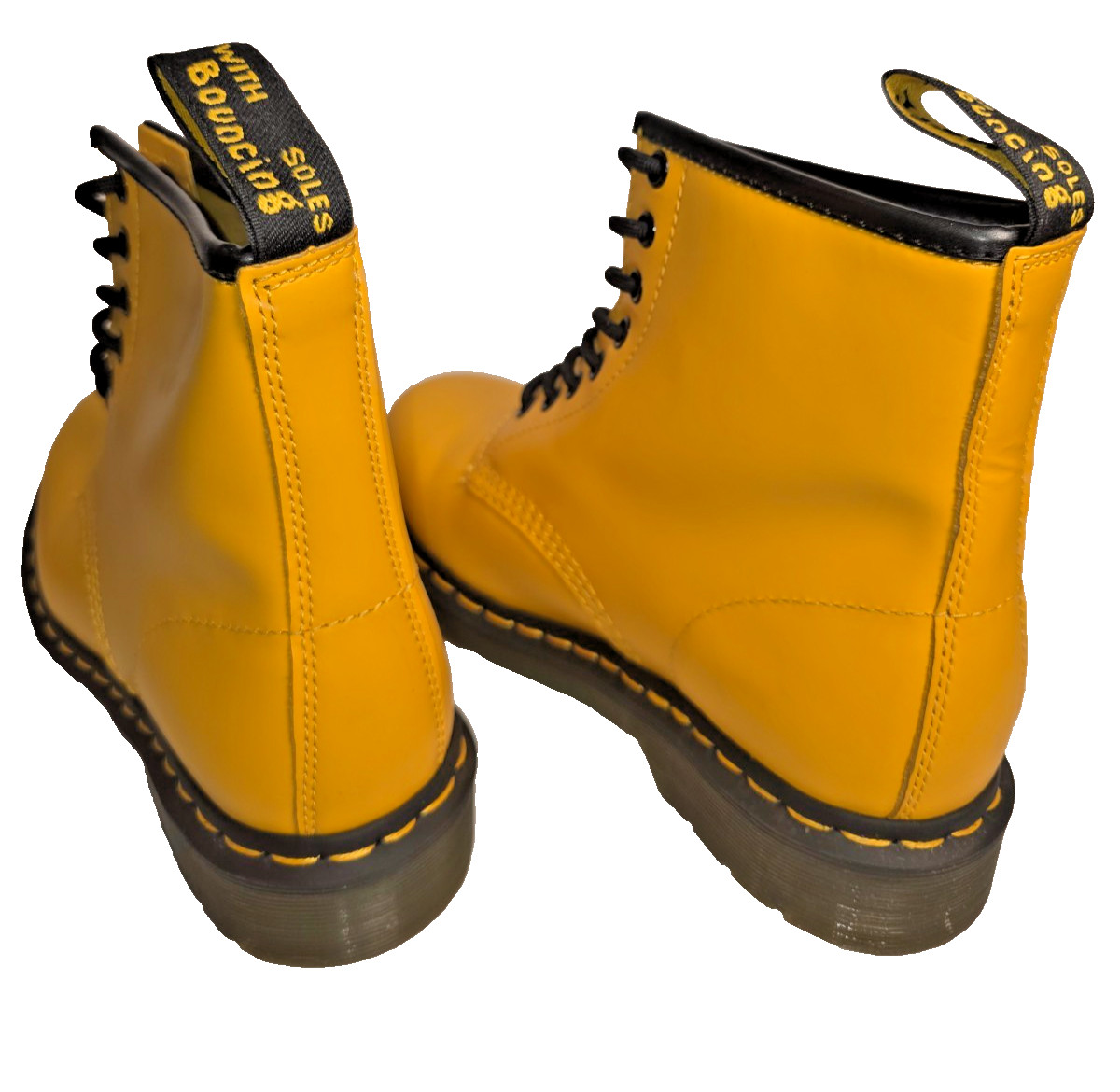New Dr Martens 1460 Smooth Leather Yellow Combat Boots Men 7 Women 8 Lace Up