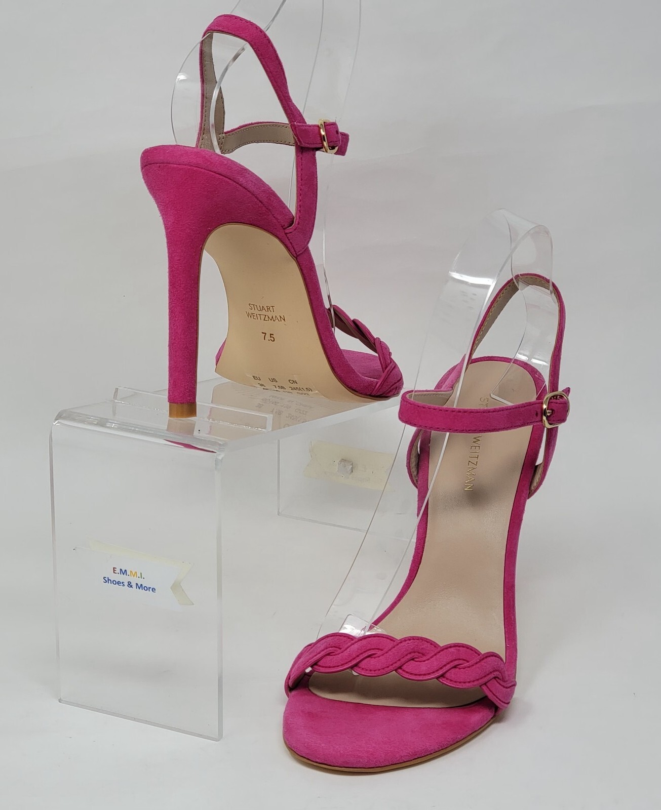 Stuart Weitzman Womens Dancer Twistie 100 Suede Pink Stiletto Heels Size 7.5 New